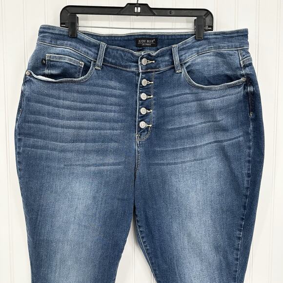 Judy Blue Jeans Womens 22W Skinny High Rise Blue Stretch Denim Button Fly - Picture 3 of 13